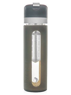 Pressa Bottle Glass Water Bottle with Protective Sleeve - Charcoal | Saks Fifth Avenue