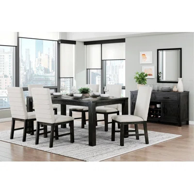 Multifunctional Modern Dining Set Rectangular Table and 4 Upholstered Chairs | Wayfair North America