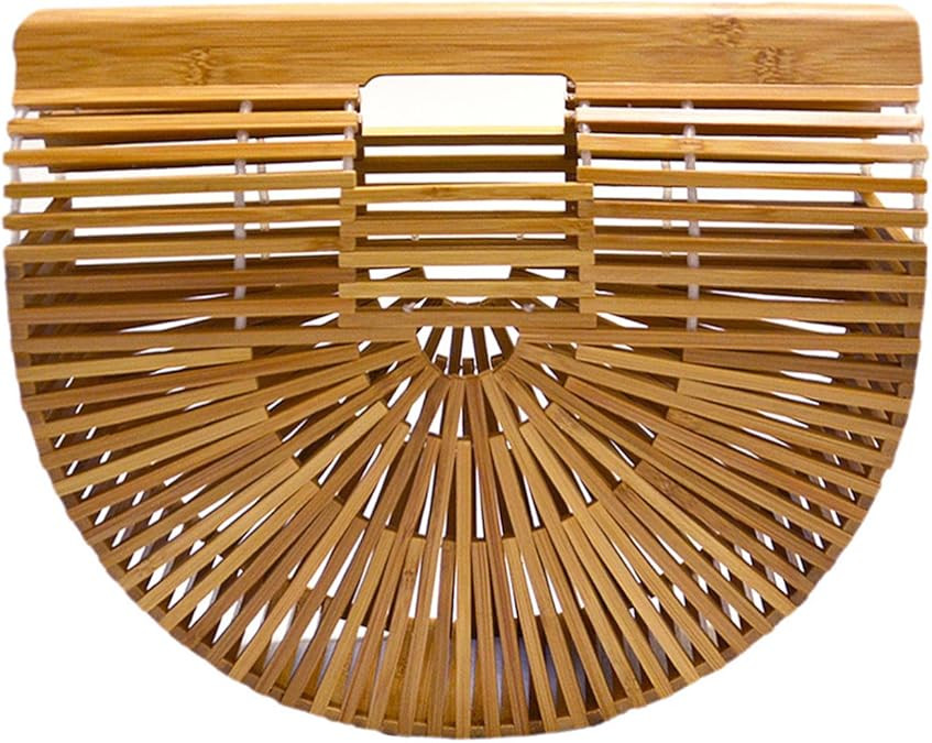 Miuco Womens Bamboo Handbag Handmade Large Tote Bag | Amazon (US)