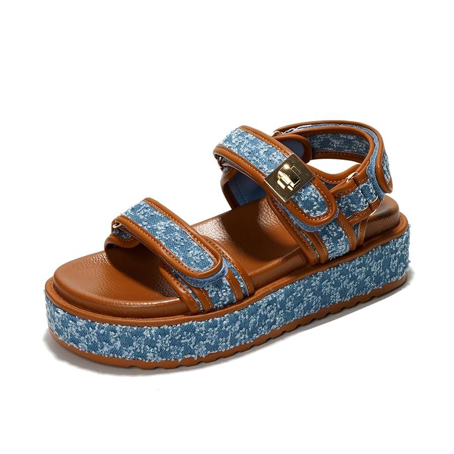 Project Cloud Genuine Leather Platform Sandals Women Footwear - Comfortable and Adjustable Strapp... | Amazon (US)