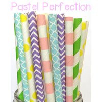 Pastel Paper Straws - Easter Paper Straws Cake Pop Sticks Drinking | Etsy (US)