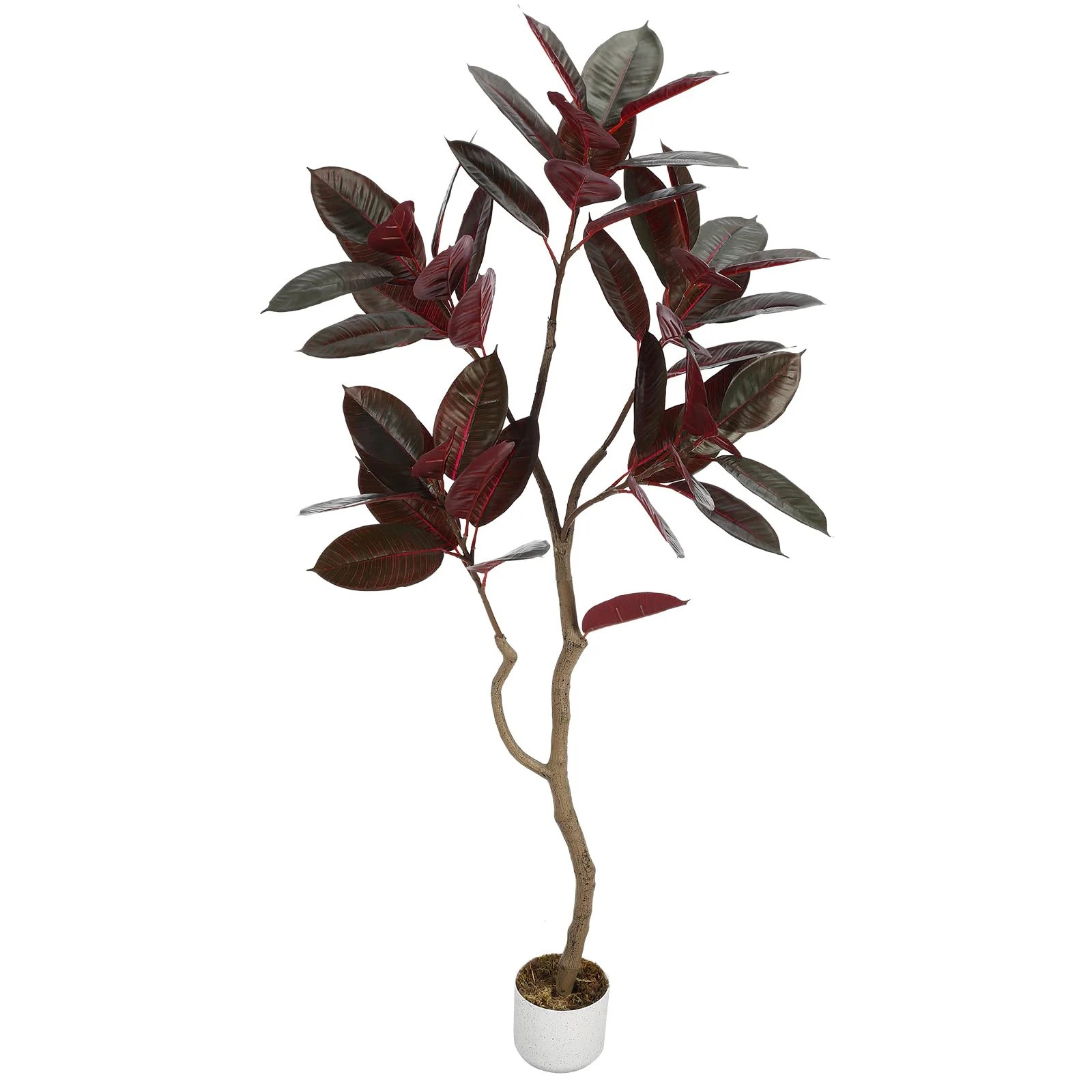 Garvee 5FT Artificial Fiddle Leaf Fig Tree with Natural Trunk Lifelike Faux Indoor Plant with Silk Leaves Pre-Potted Fake Tree for Home and Office | Lowe's
