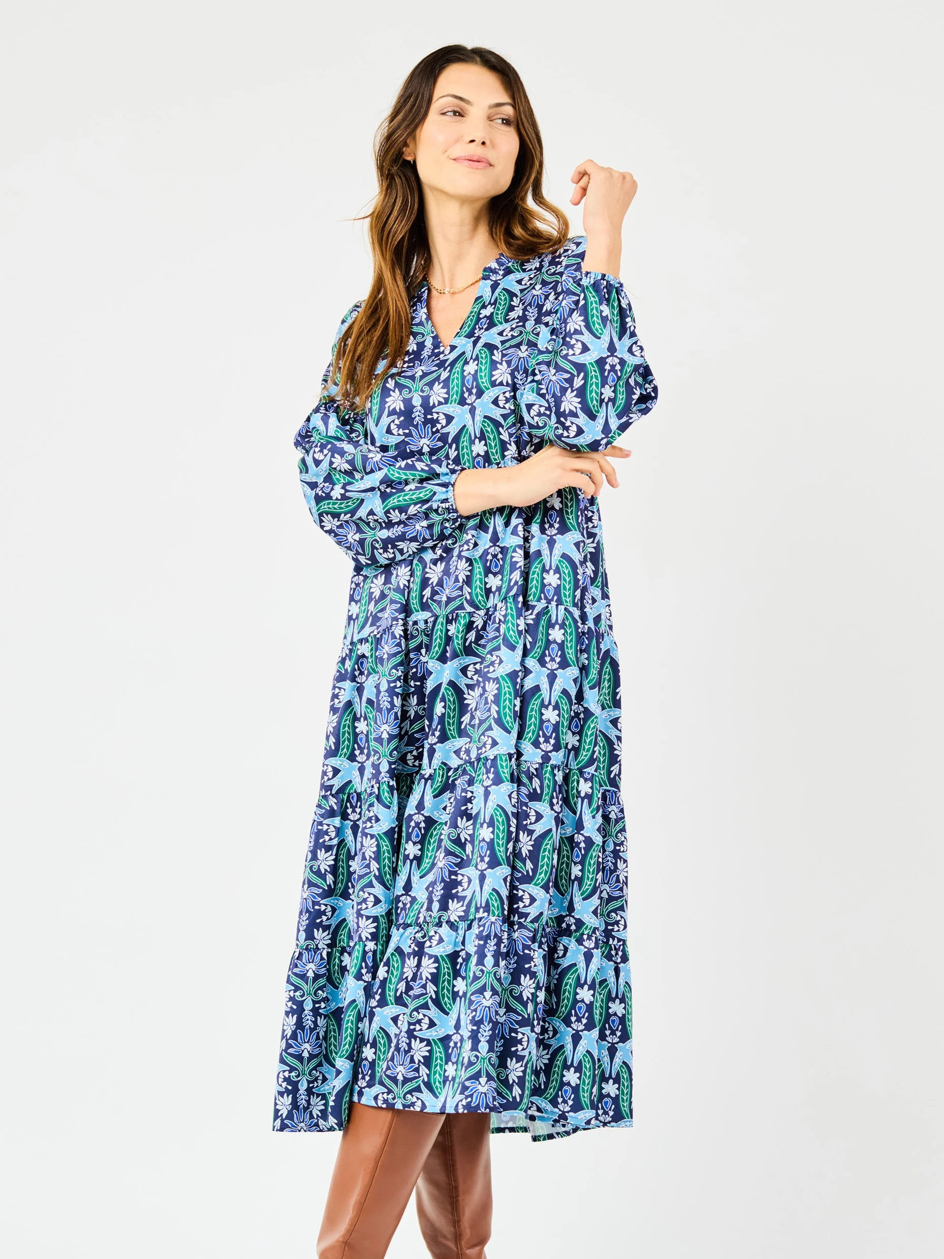 FINAL SALE - Christina Dress | Gossamer Wings Navy | Mary Square