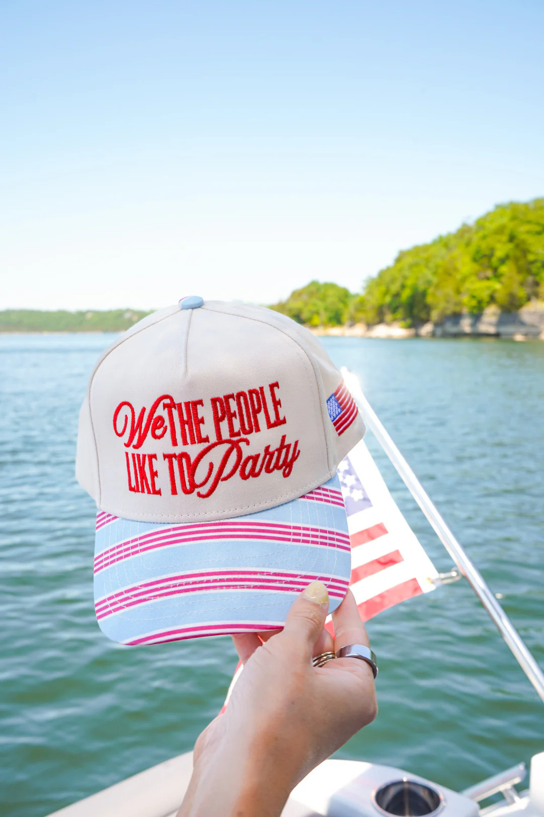 We the People like to Party - Americana Stripe Hat | KenzKustomz