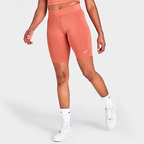 Nike Women's Sportswear Essential Bike Shorts in Pink/Madder Root Size X-Small Cotton/Polyester/Span | Finish Line (US)