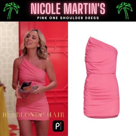 Pretty in Pink // Get Details On Nicole Martin’s Pink One Shoulder Dress With The Link In Our Bio #RHOM #NicoleMartin 