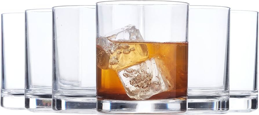 US Acrylic Classic Clear Plastic Reusable Drinking Glasses (Set of 6) 12oz Rocks Cups | BPA-Free ... | Amazon (US)
