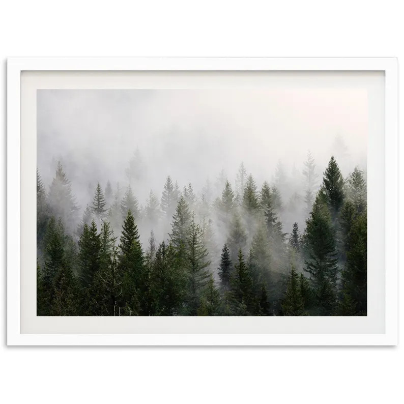 Framed Misty Forest Print | Mountain Wall Art, Pine Tree Photography, Cabin Decor - Etsy | Etsy (Global)