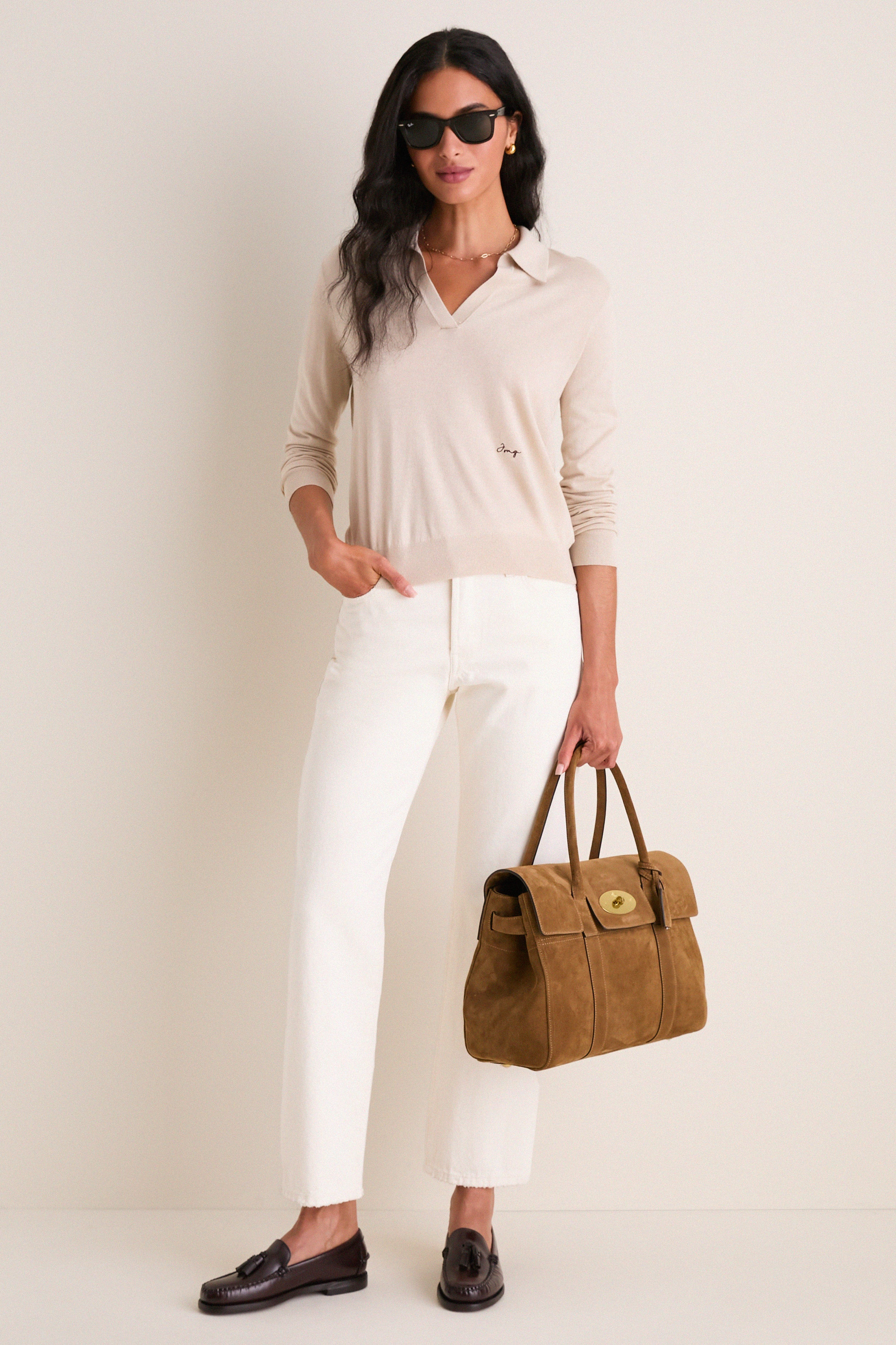 Salcombe Sand Suede Bayswater Bag | Tuckernuck (US)