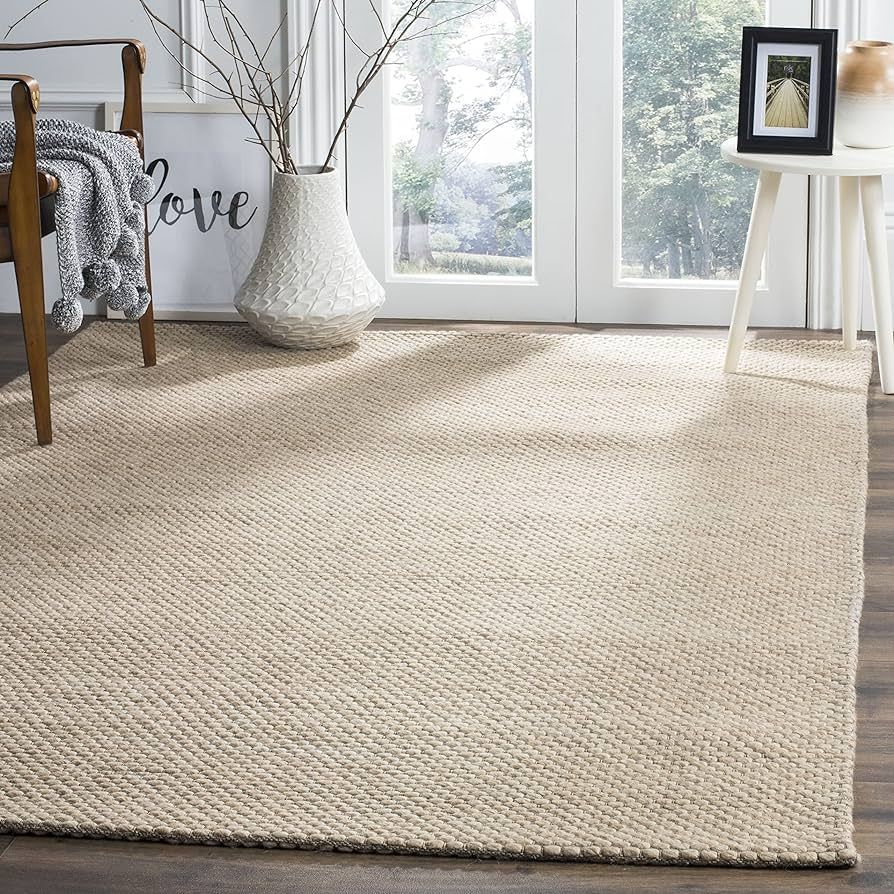 SAFAVIEH Natura Collection Area Rug - 5' x 8', Beige, Handmade Wool, Ideal for High Traffic Areas... | Amazon (US)