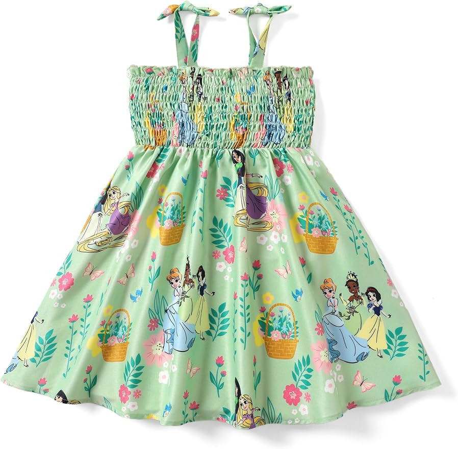 Disney Princess Frozen Elsa Minnie Stitch Toddler Girl Dress Bow Tie Straps Smocked Summer Outfit... | Amazon (US)