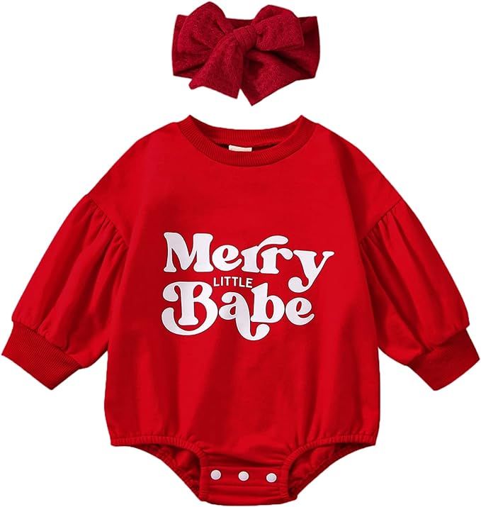 Amazon.com: Cevoerf Infant Baby Girl Christmas Outfits -Sis Matching Christmas Outfit Merry Littl... | Amazon (US)