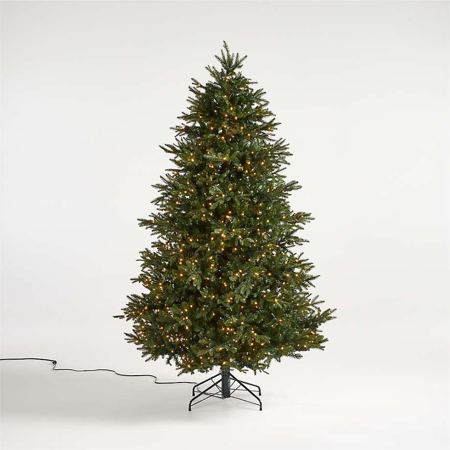 Faux Slim Alaskan Spruce Pre-Lit LED Christmas Tree with White Lights 9' + Reviews | Crate and Ba... | Crate & Barrel