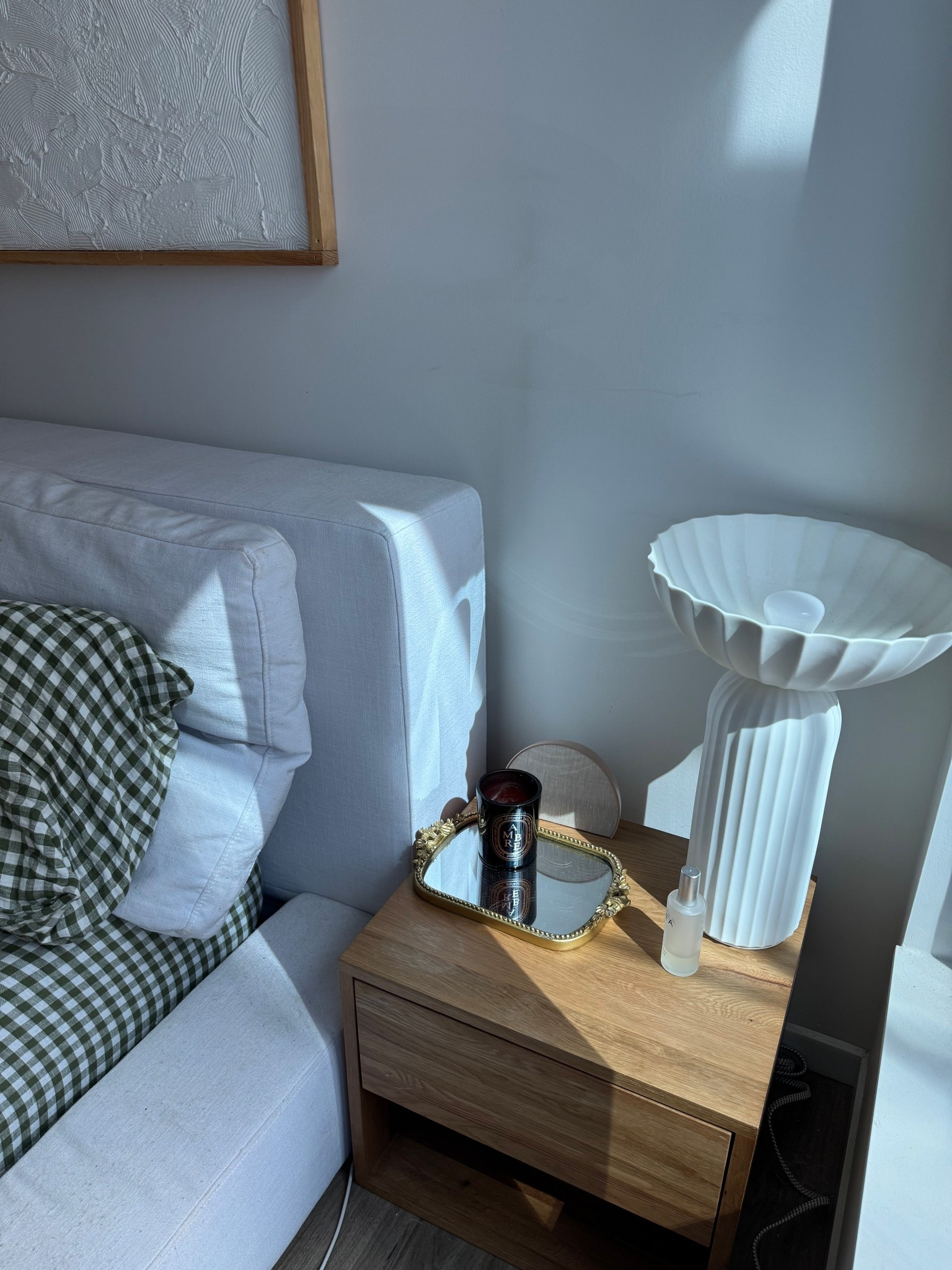 nightstand details - the nightstand itself is the Sundays Furniture “Rest Easy” nightstand (not on LTK)