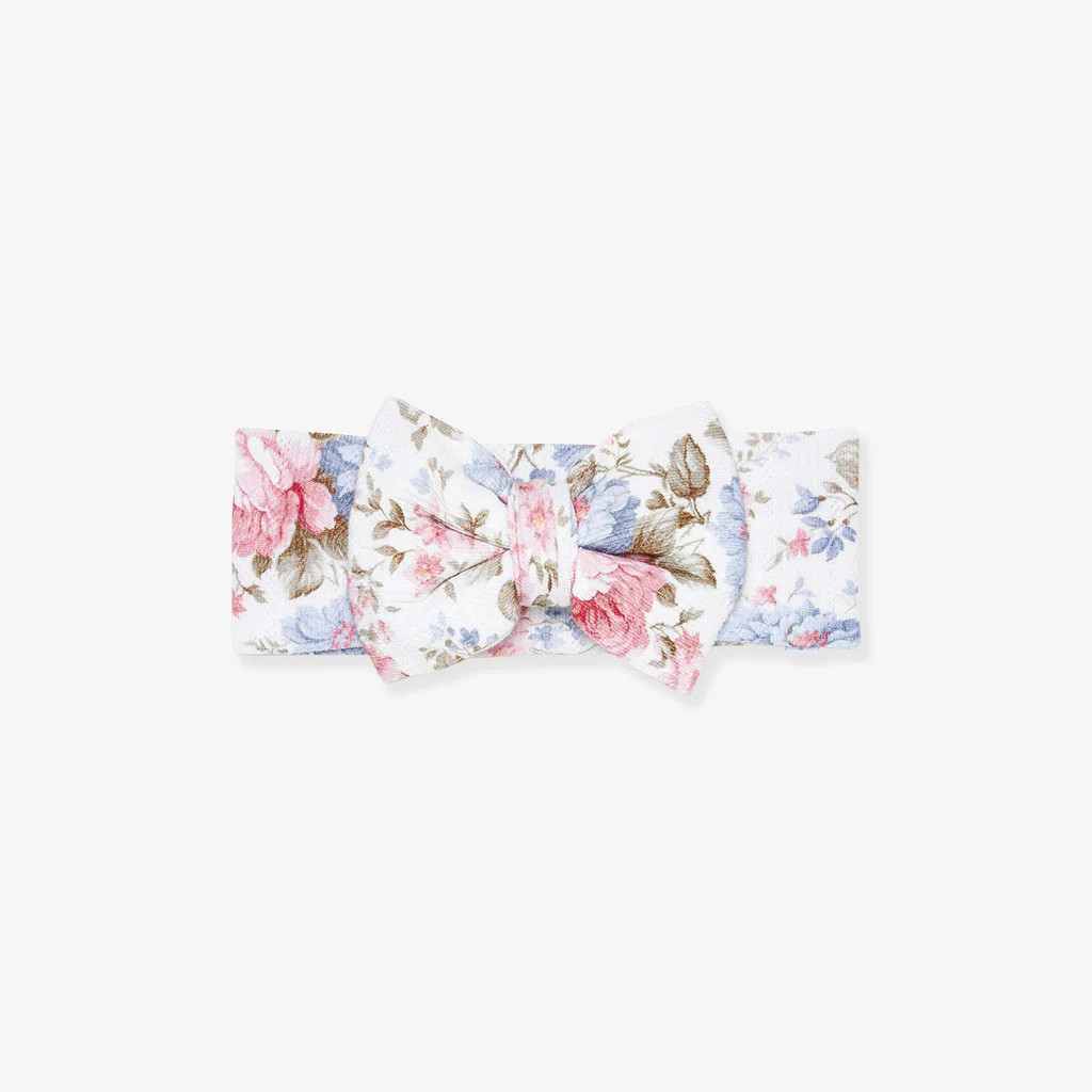 Pink White Baby Girl Big Bow Headwrap | Etta | Posh Peanut