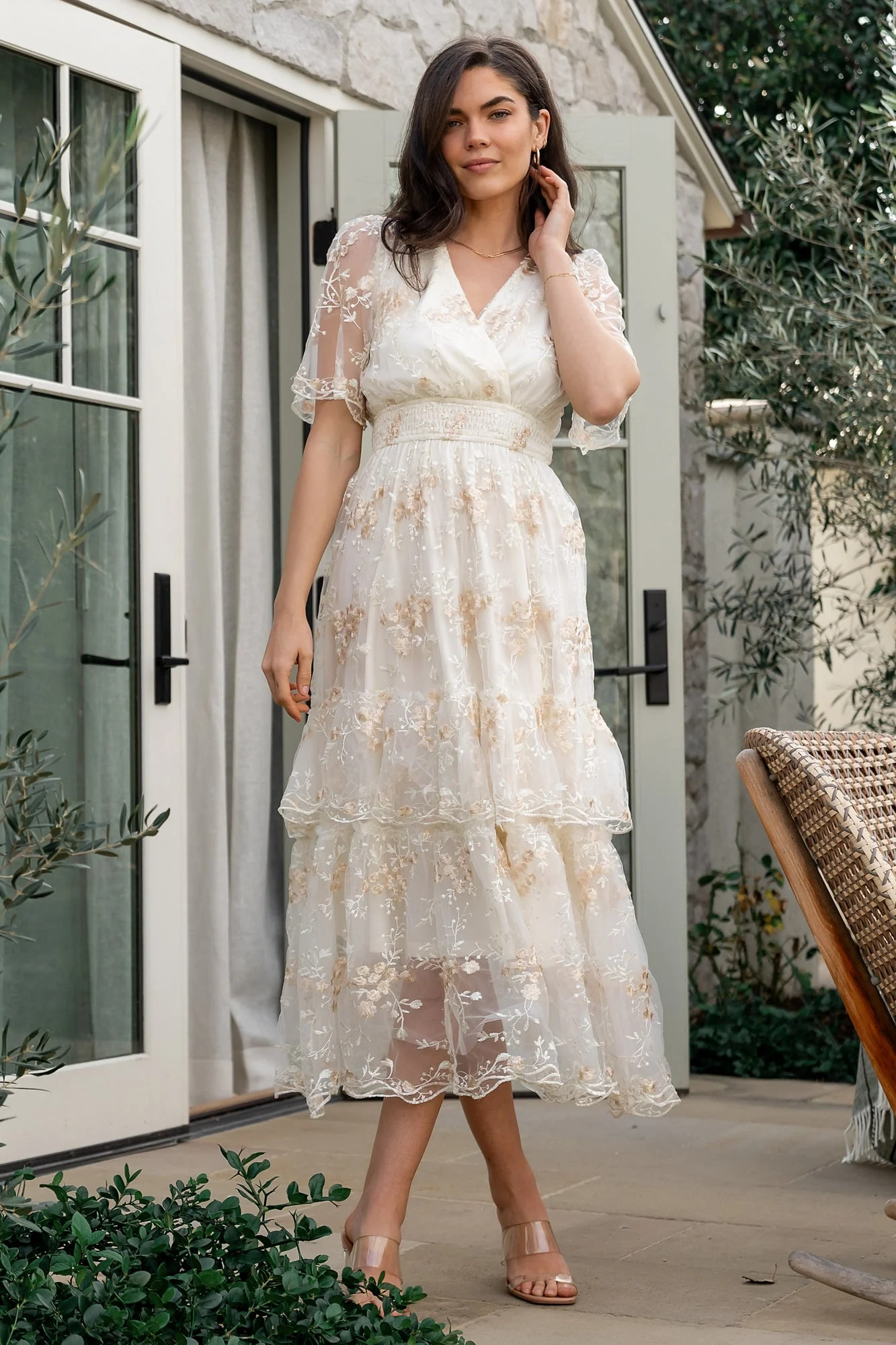 Eleanor Embroidered Midi Dress | Cream Floral | Baltic Born