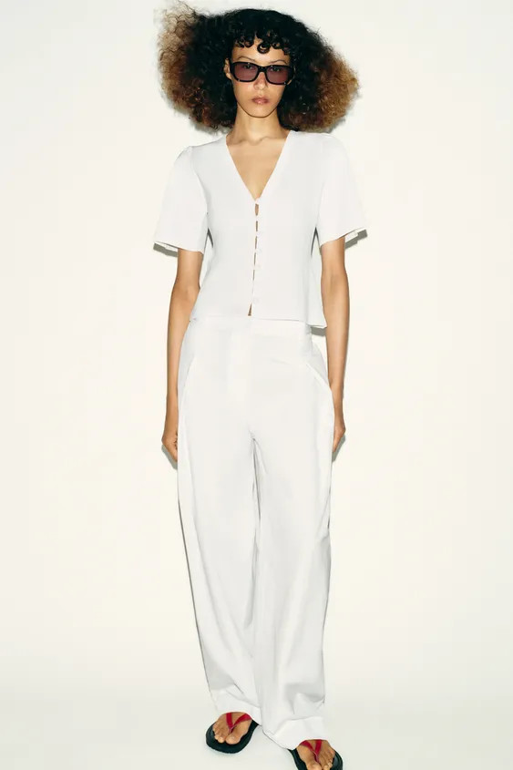 SHORT SLEEVE CARDIGAN | Zara UK