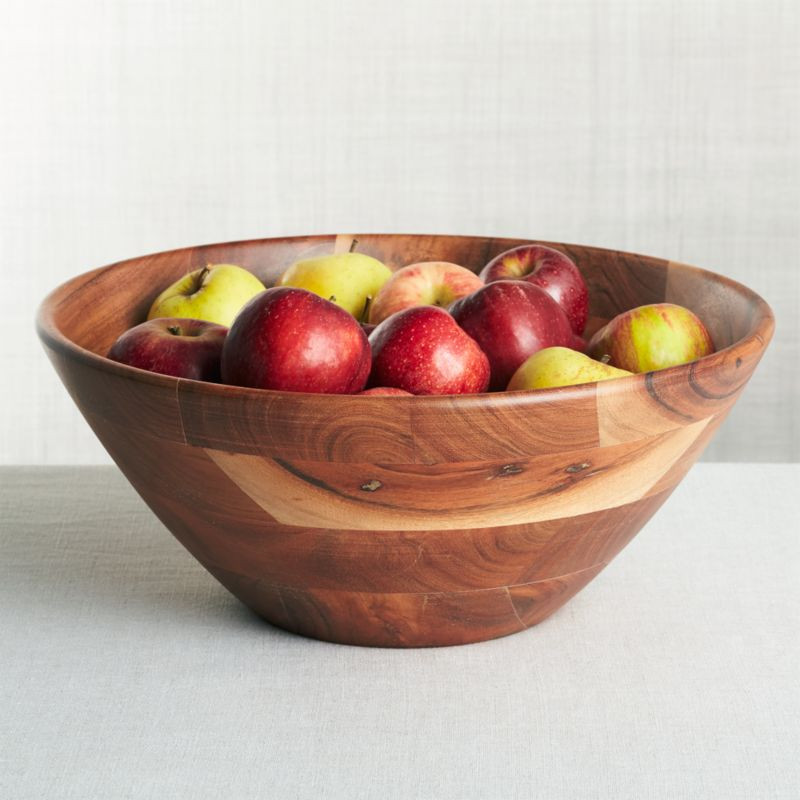 Carson 14.75" Acacia Wood Salad Serving Bowl + Reviews | Crate & Barrel | Crate & Barrel
