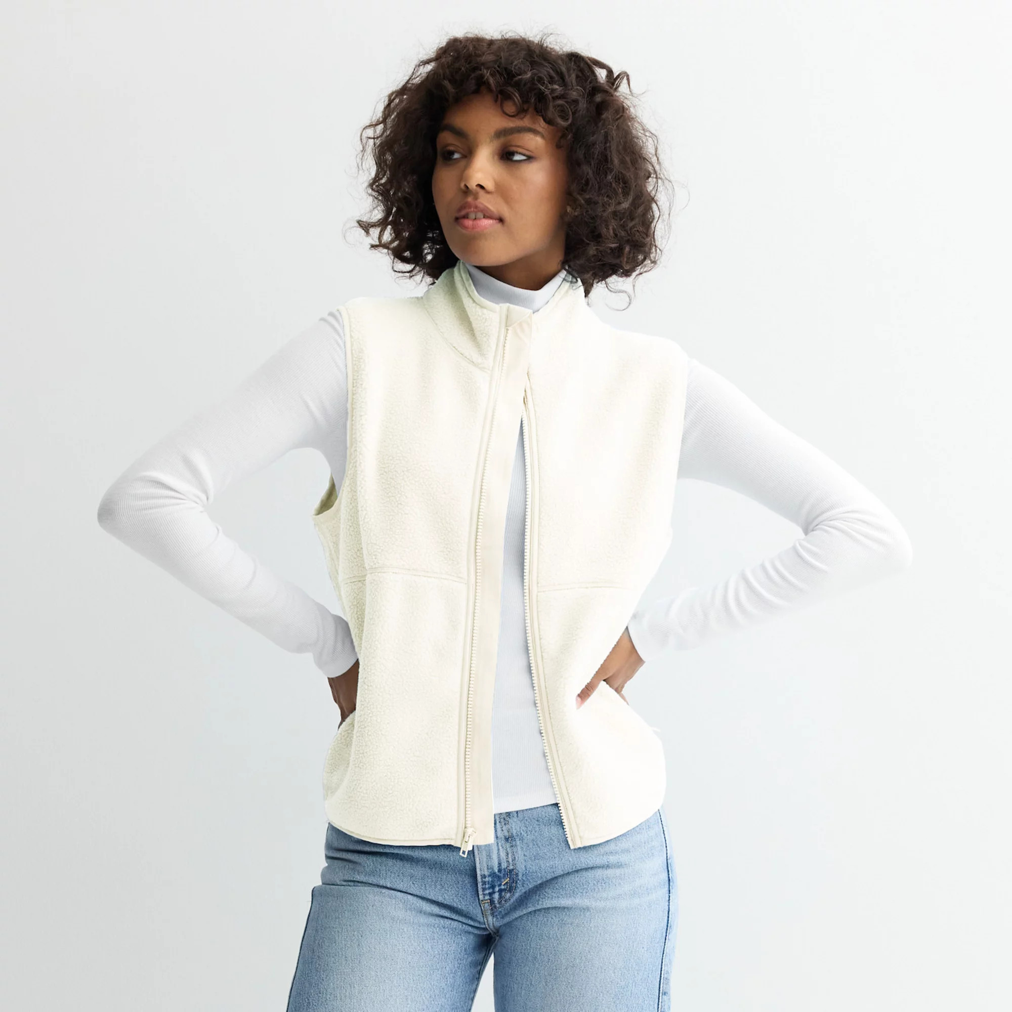 Juniors' SO® Full-Zip Teddy Fleece Vest | Kohl's