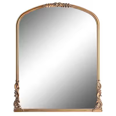 allen + roth 28.4-Inches W x 35.0-Inches H Arch Gold Framed Wall Mirror | Lowe's