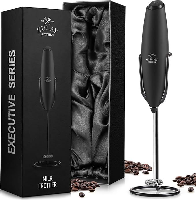 Zulay Kitchen Executive Series Milk Frother Wand - Upgraded & Improved Stand - Ideal Coffee Gift ... | Amazon (US)
