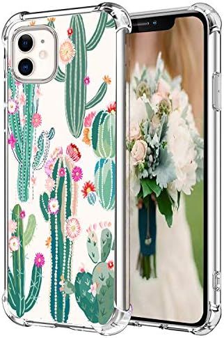 Hepix iPhone 11 Case Cactus Clear 11 iPhone Cases with Cacti Flowers Pattern for Women Girls, Sli... | Amazon (US)