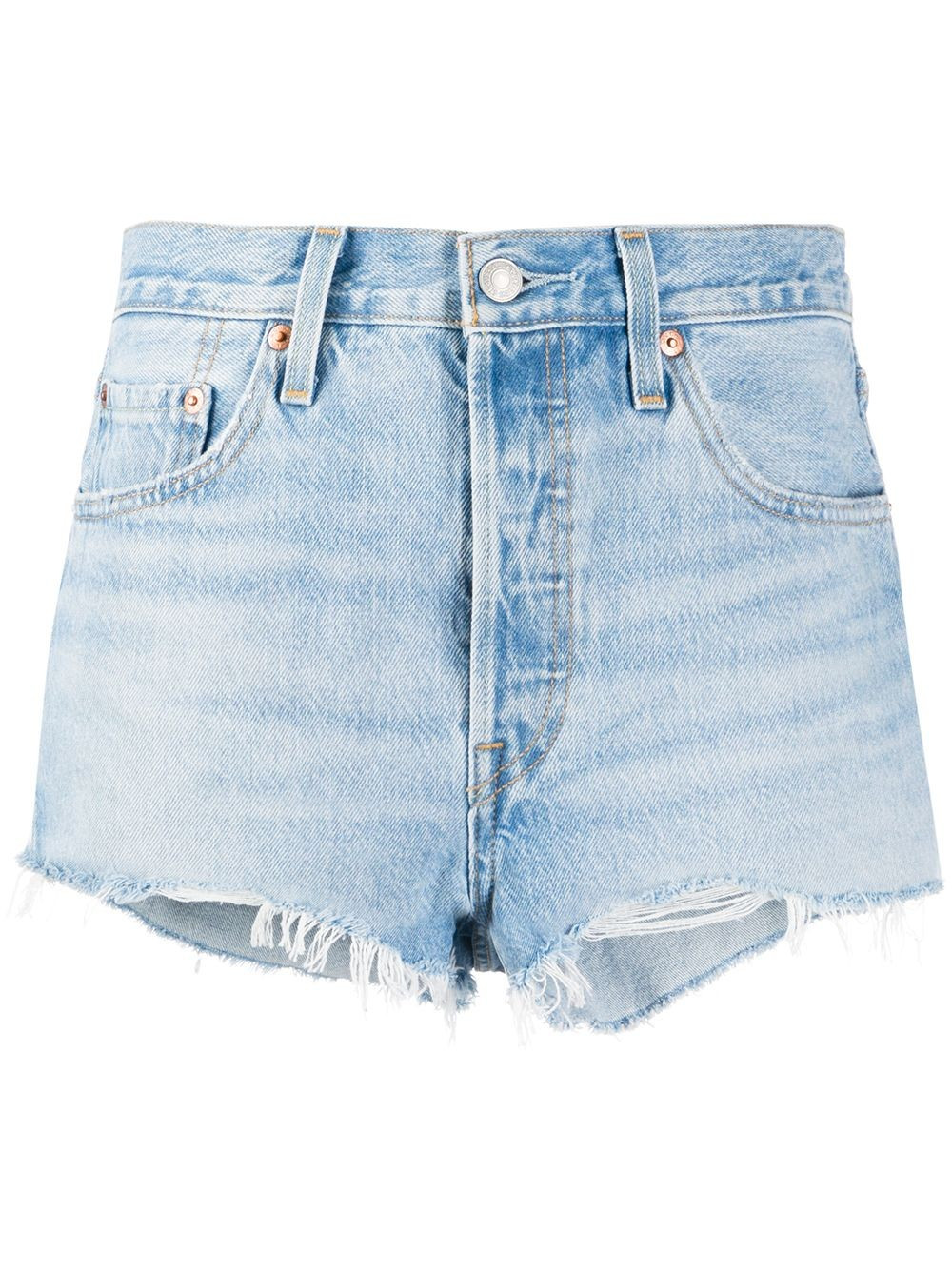 Levi's distressed denim shorts - Blue | Farfetch Global