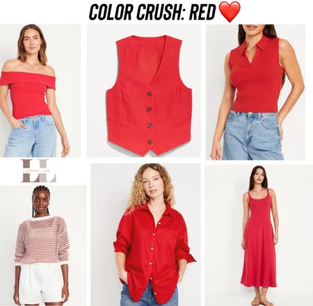 Color crush is red, summer style, Memorial Day weekend, outfits, shirts, dress, vest, 4th of July , holiday look, travel outfit. Summer fashion, affordable fashion, old navy 

#LTKSeasonal #LTKStyleTip #LTKFindsUnder50