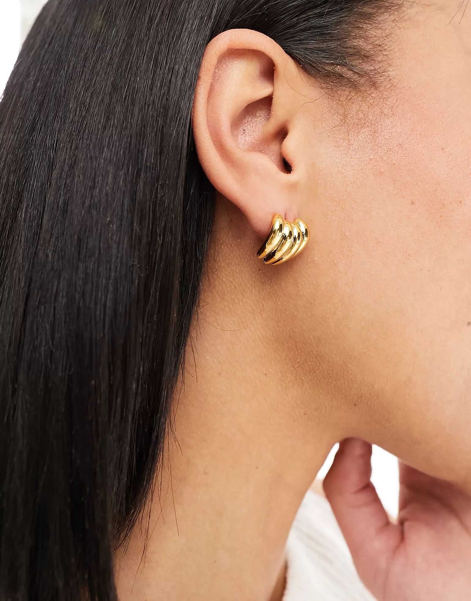 Orelia 18k gold plated statement domed claw earrings | ASOS (Global)