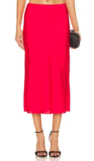 NBD Chiara Midi Skirt in Red. - size M | Revolve Clothing (Global)