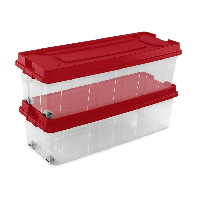 (2 pack) Sterilite Tree Box, Extra Large Clear Storage Bin with Latch Lid, Ideal for Holiday Tree... | Walmart (US)