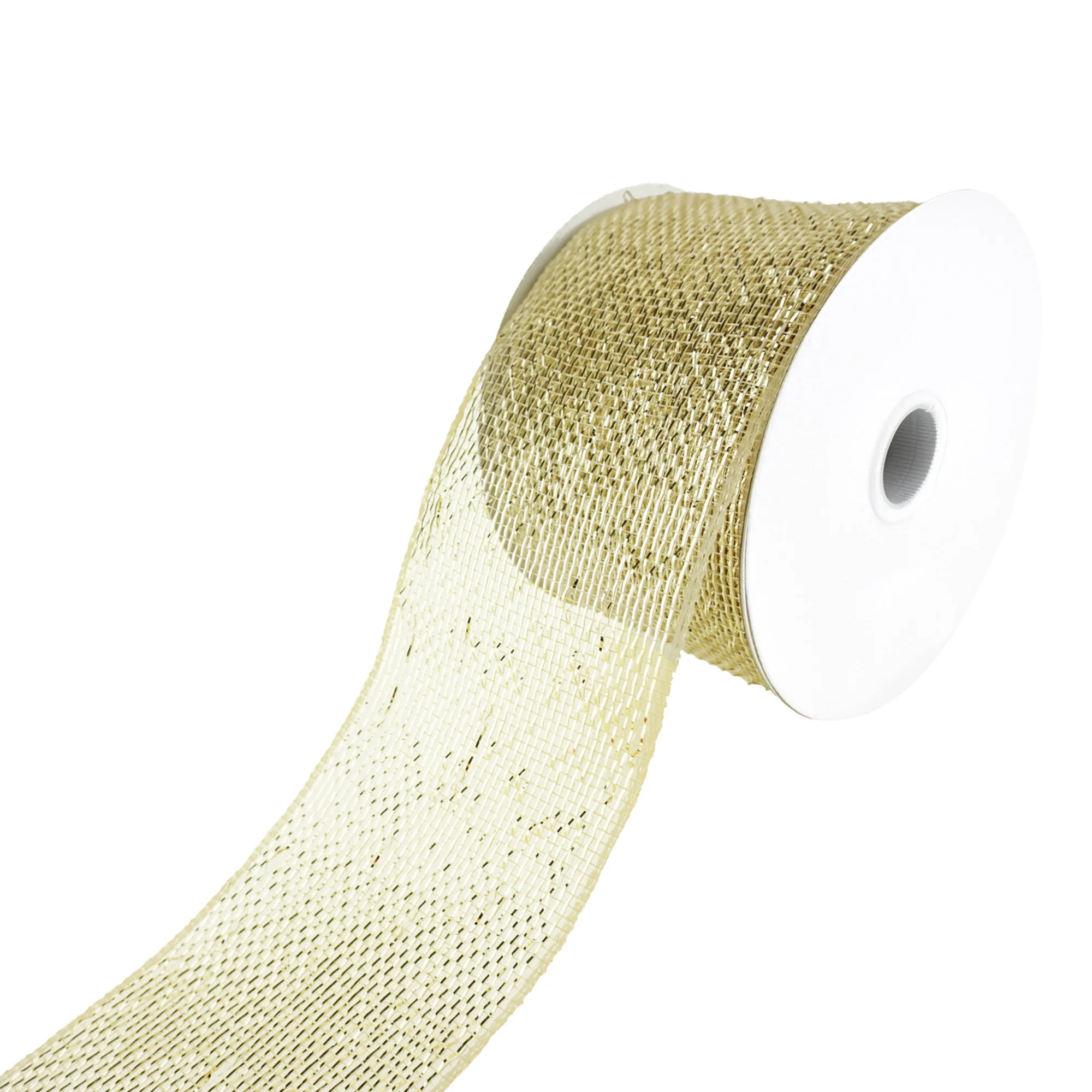 Decorative Metallic Mesh Ribbon, 4-Inch, 25-Yard (Champagne) - Walmart.com | Walmart (US)