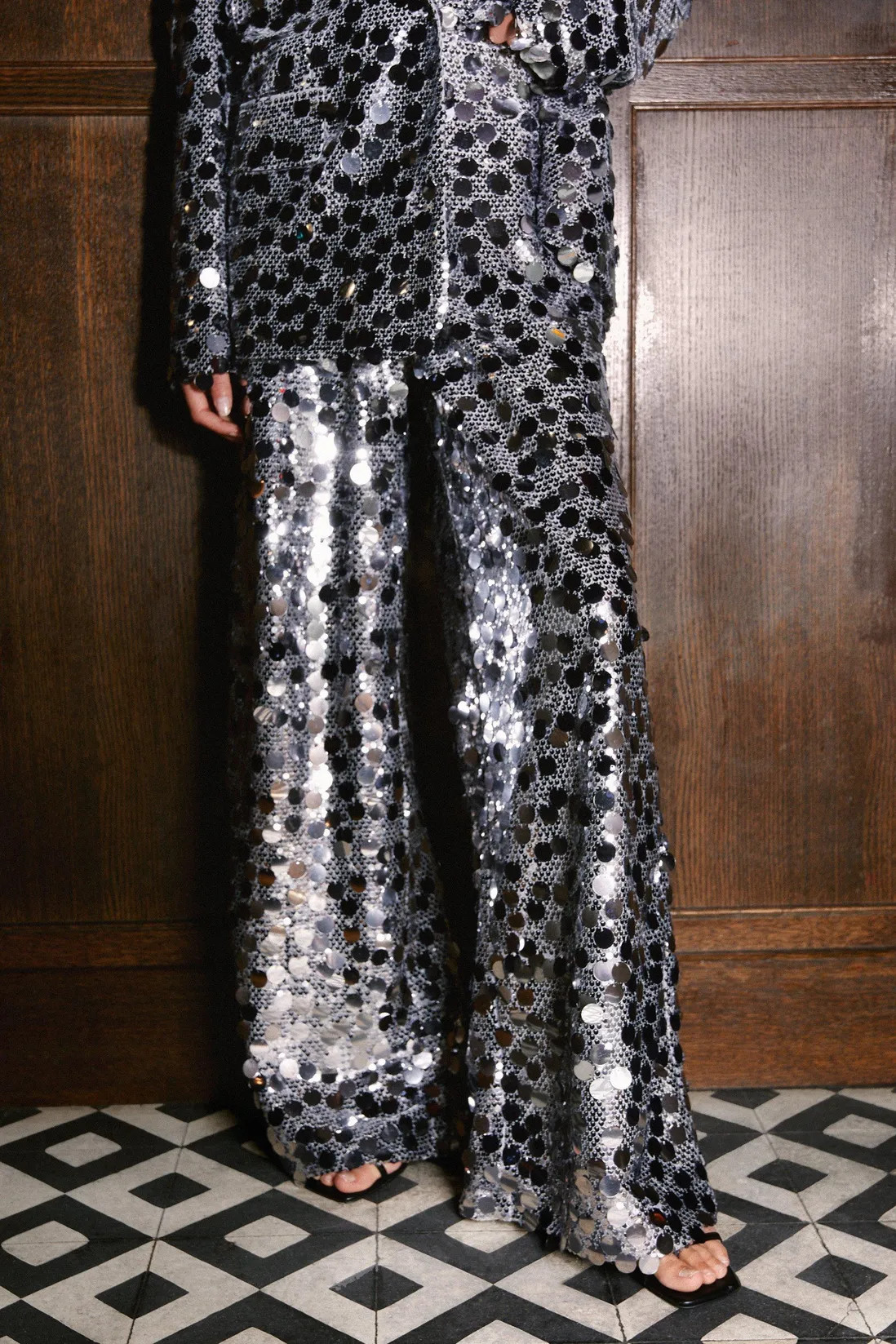 Trousers | Premium Disc Sequin Wide Leg Trouser | Warehouse | Coast UK & IE