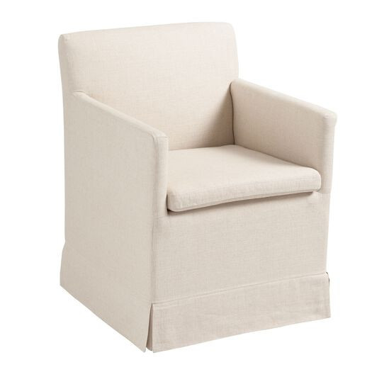 Elena Linen Upholstered Rolling Dining Armchair by World Market | World Market