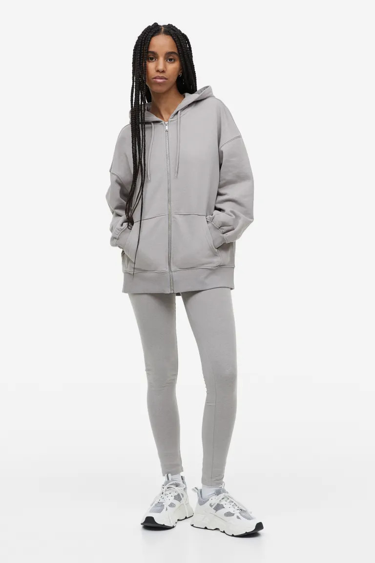 Oversized zip-through hoodie | H&M (UK, MY, IN, SG, PH, TW, HK)