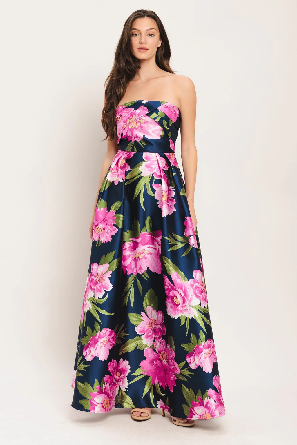 LUNA FLORA NAVY MAXI DRESS | Lady Black Tie