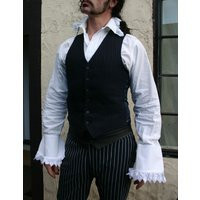 Repurposed Men's White Button-Down Shirt With Lace Frills | Etsy (US)
