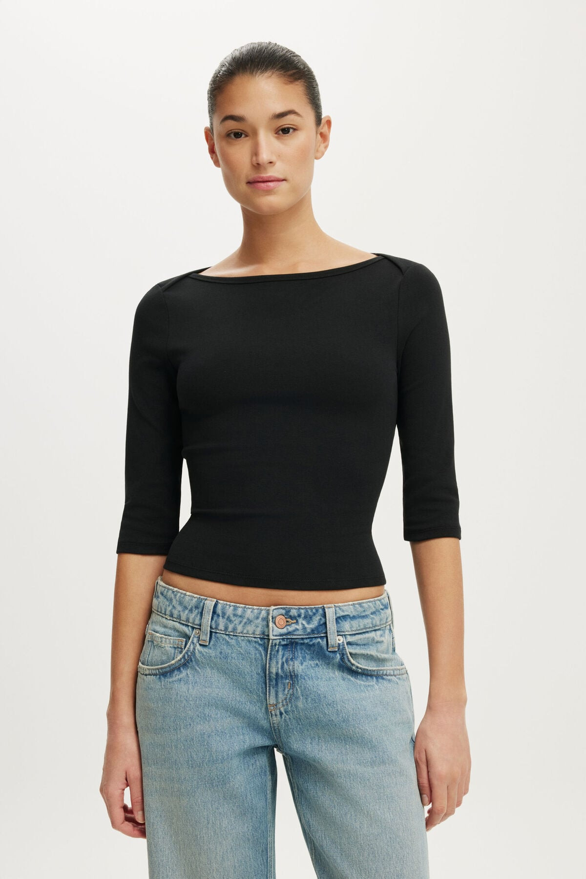 90S Boatneck ¾ Sleeve | Cotton On (UK)