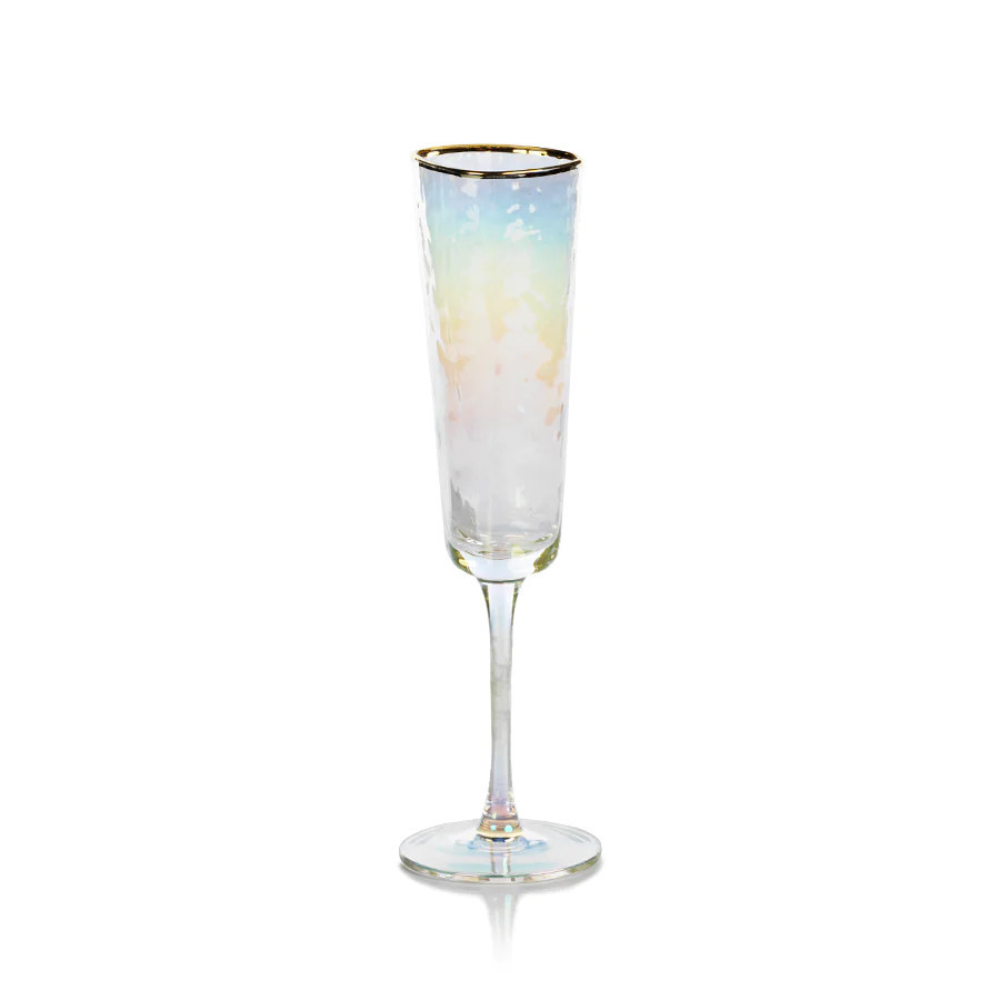 Aperitivo Triangular Champagne Flute - Luster w/Gld Rim | Burke Decor