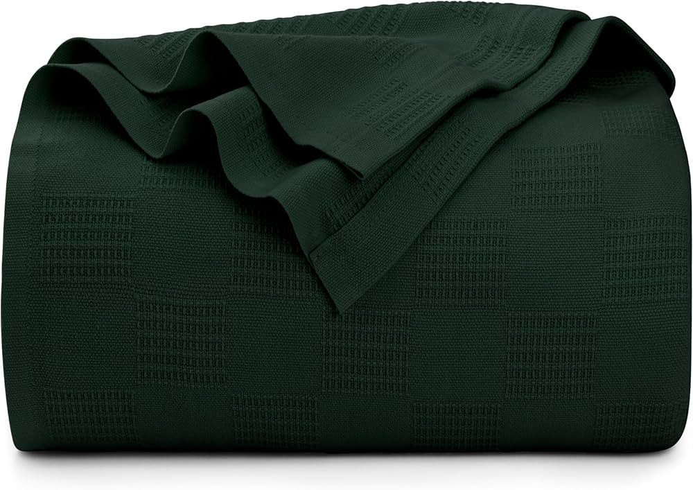 Utopia Bedding Forest Green 100% Cotton Blanket [Queen Size - 90x90 Inch] 350GSM Lightweight, Sof... | Amazon (US)