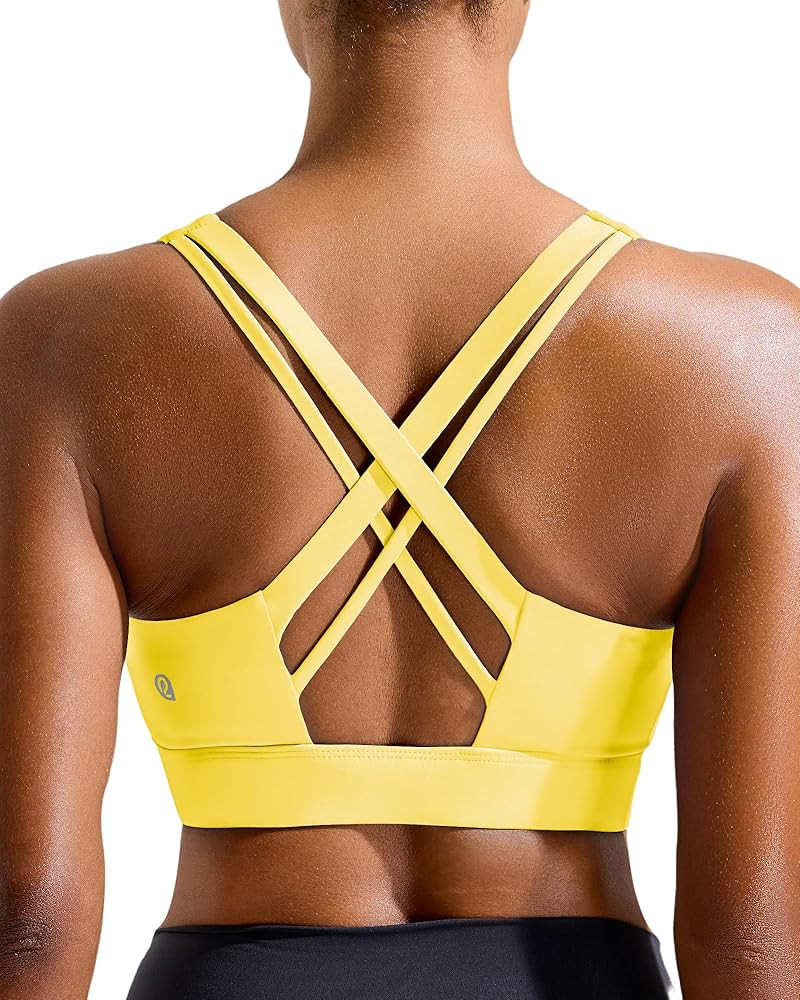 RUNNING GIRL Sports Bra for Women High Support,Criss-Cross Back Strappy Sports Bra Moulded Cup Hi... | Amazon (US)