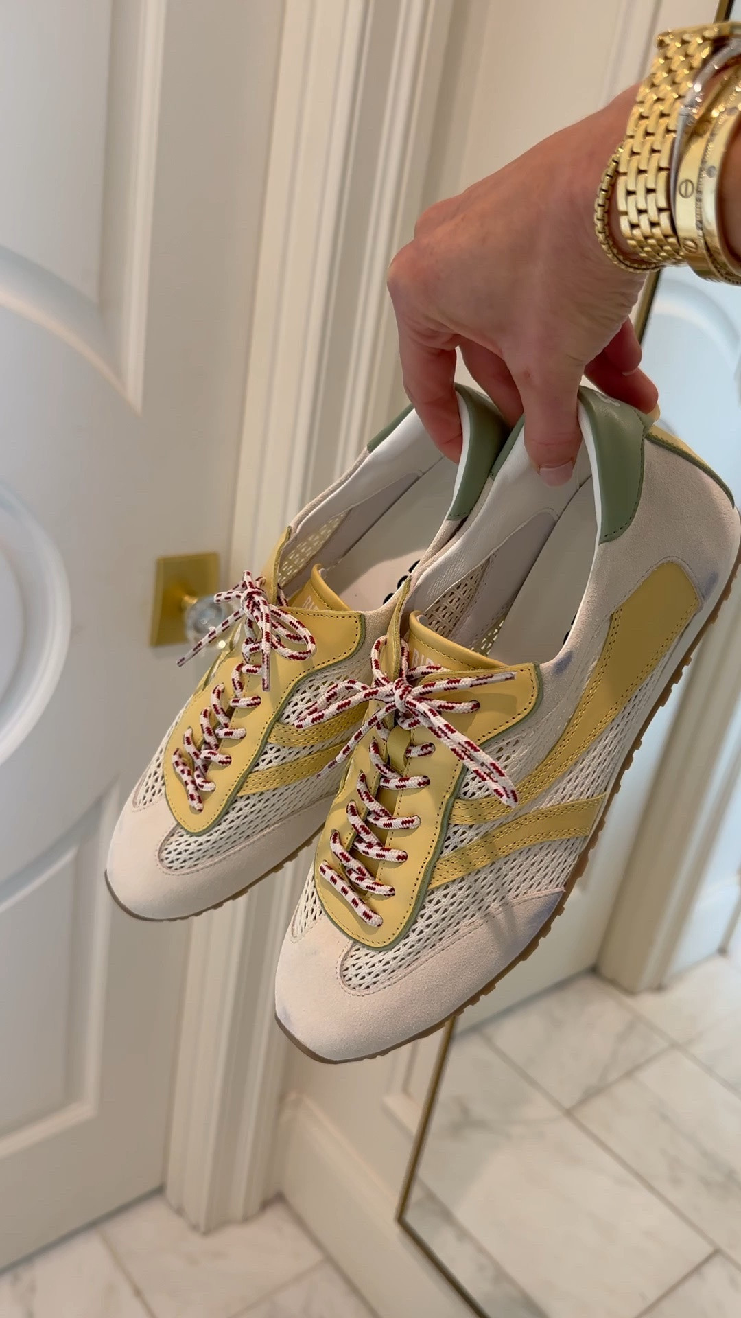 These designed inspired sneakers are so cute and under $170! They come in blue, pink and camel too. Linking my entire Anthropologie haul if you’re looking for some outfit inspo 💛 @Anthropologie

#LTKOver40 #LTKSeasonal
