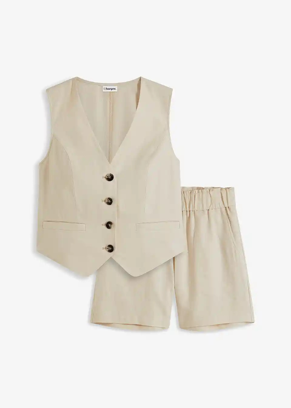 Weste und Shorts aus Leinenmix | Bonprix DE