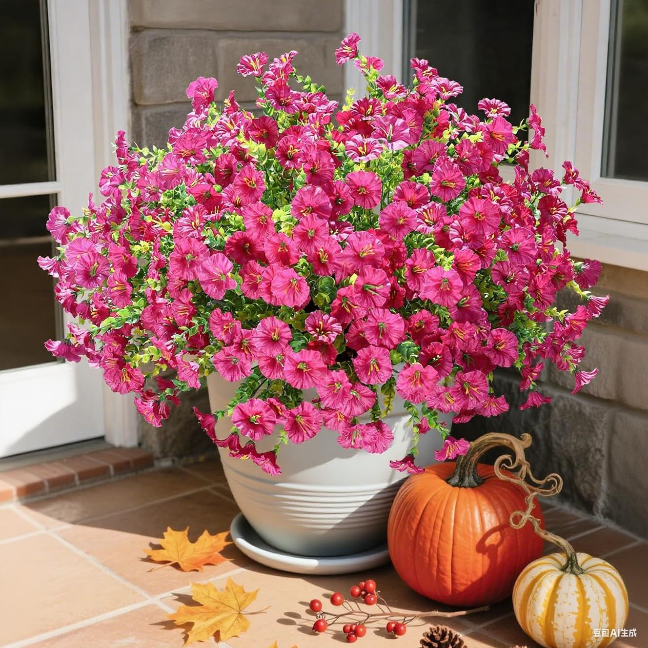 12 Pcs Artificial Petunia Flowers, Faux Pink & Purple Blooms for Home Decor, Garden, Patio, Weddi... | Amazon (US)