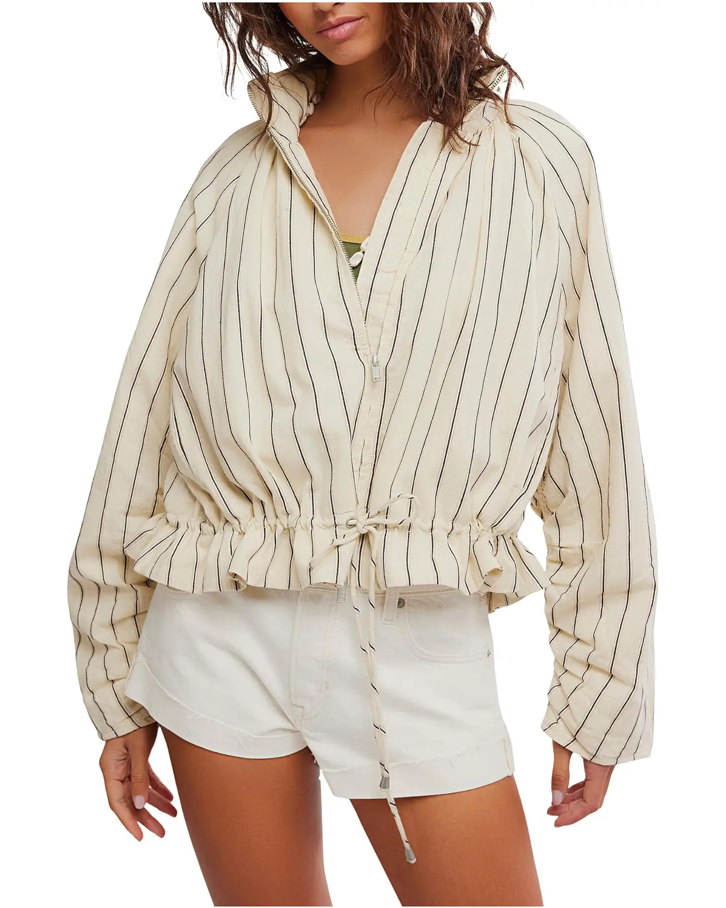 Women's Free People Devon Striped Balloon Jacket | Zappos.com