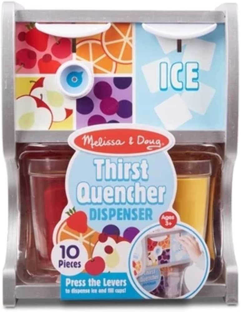 Melissa & Doug Wooden Thirst Quencher Drink Dispenser With Cups, Juice Inserts, Ice Cubes - Prete... | Amazon (US)