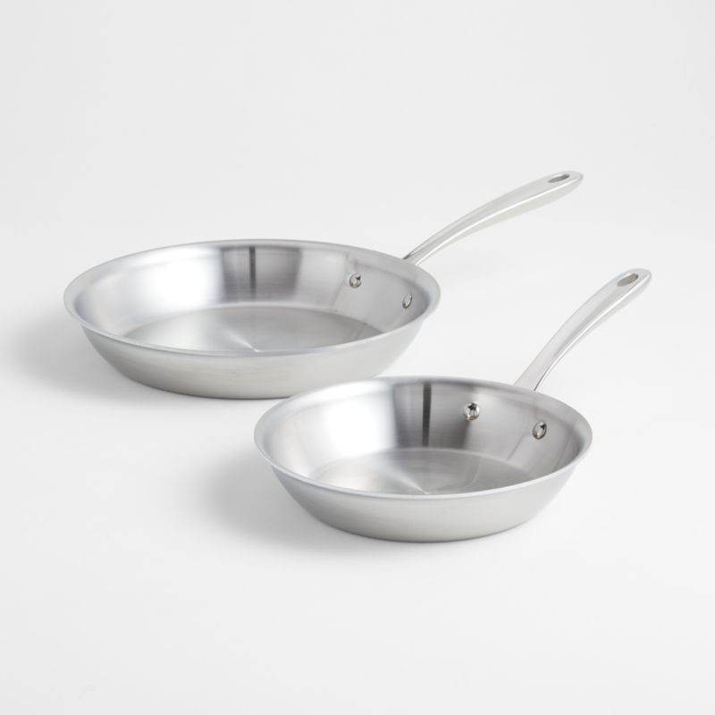 All-Clad D3 Curated Stainless Steel 8" and 10" Fry Pans Set + Reviews | Crate & Barrel | Crate & Barrel