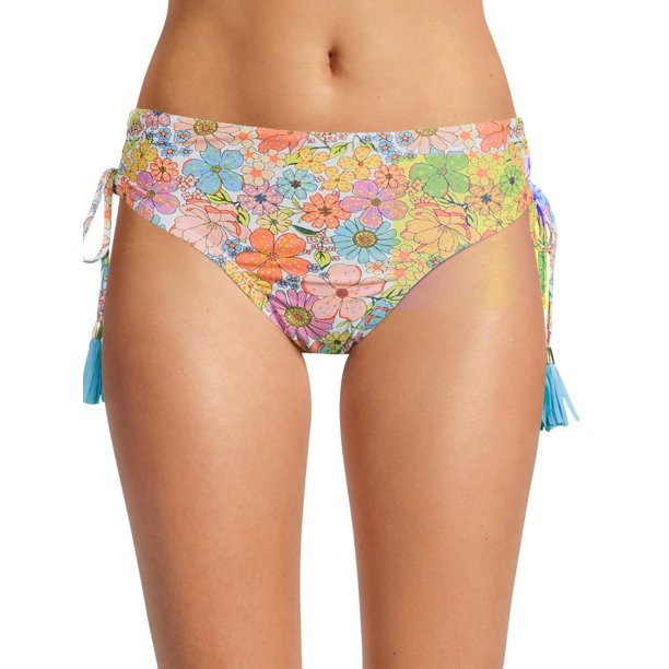 Time and Tru Women's Printed Side Tie Swimsuit Bottoms - Walmart.com | Walmart (US)