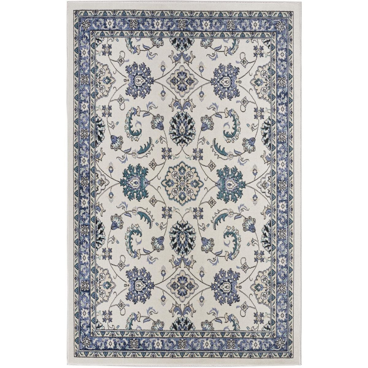 Nourison Essentials Floral Persian Indoor Outdoor Rug Ivory Blue 4' x 6' | Target