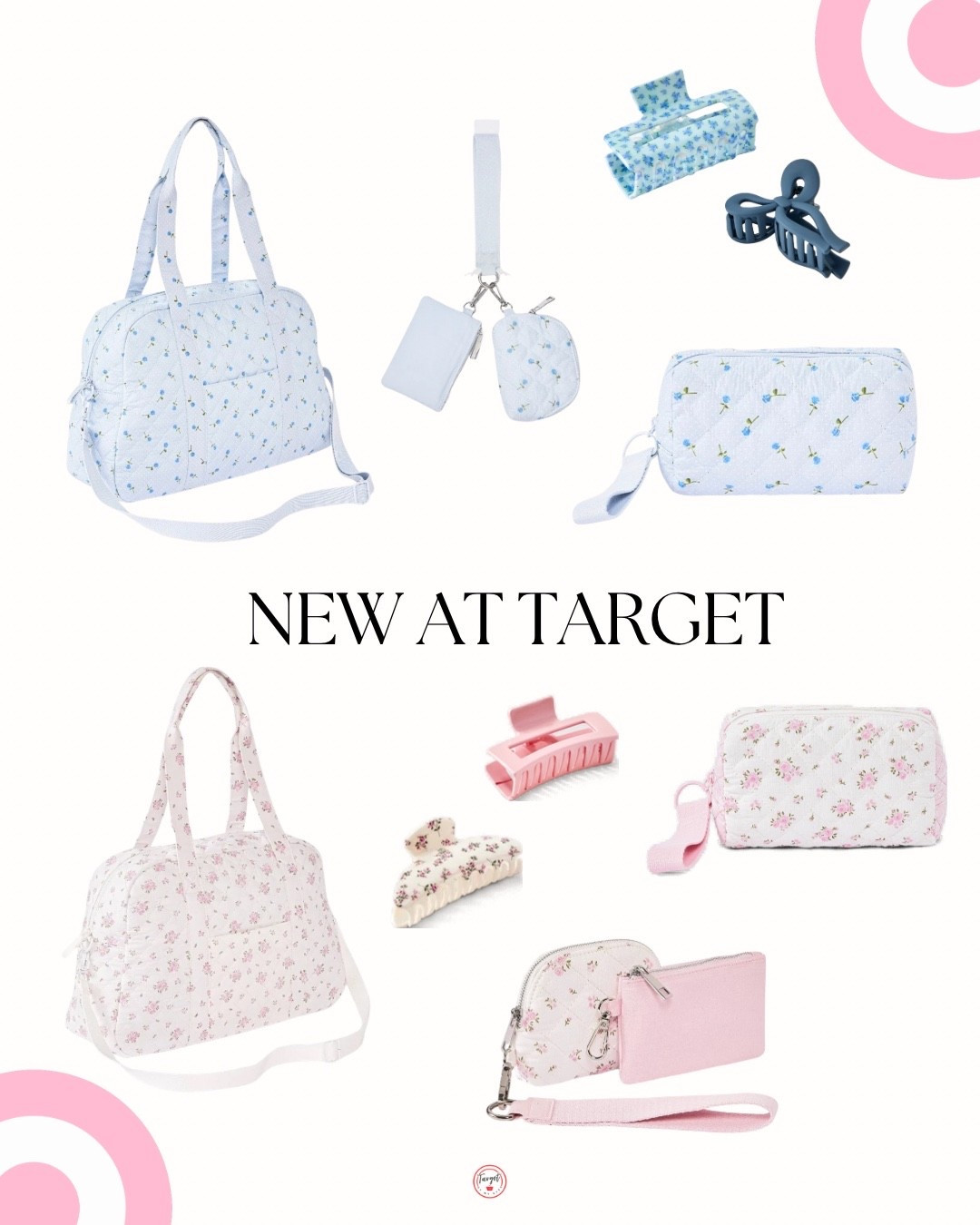 Target Cat & Jack /Art Class Girls pink and blue Floral weekender totes, zip up pouches, hair clip accessories

#LTKootd #LTKKids #LTKTravel